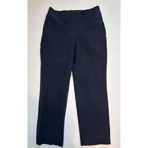 SPANX‎ Polished Navy Blue Ankle Pants Pull-On Stretchy High-Rise Women's MEDIUM